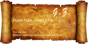 Gyertya Zomilla névjegykártya